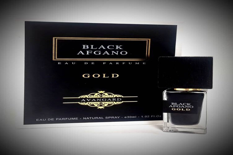 عطر Black Afgano Gold با شیشه طلایی و طراحی لوکس، مناسب برای آقایان و بانوان